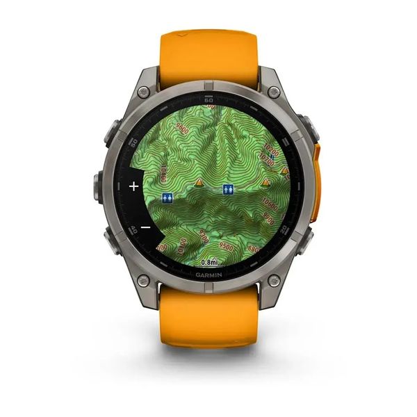 Смарт-часы Garmin Fenix 8 – 47 мм, AMOLED Sapphire, титан с силиконовым ремешком цвета Spark Orange/Graphite 010-02904-11 фото