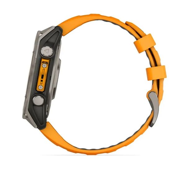 Смарт-часы Garmin Fenix 8 – 47 мм, AMOLED Sapphire, титан с силиконовым ремешком цвета Spark Orange/Graphite 010-02904-11 фото