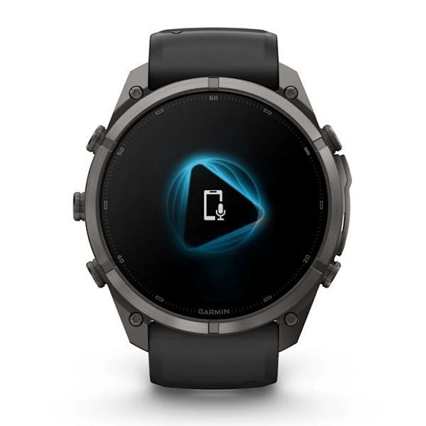 Смарт-годинник Garmin Fenix 9 Pro (51 мм) inReach з титановим корпусом Carbon Gray DLC і чорно-сірим силіконовим ремінцем
