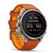 Смарт-годинник Garmin Fenix 9 Pro (47 мм) з титановим корпусом і яскраво-помаранчевим силіконовим ремінцем