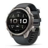 Смарт-годинник Garmin Fenix 9 Pro (47 мм) з титановим корпусом і графітово-чорним силіконовим ремінцем