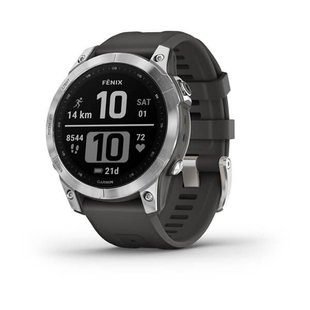 Смарт-годинник Garmin Fenix 7 сріблястий з ремінцем сірий графіт 010-02540-01 фото