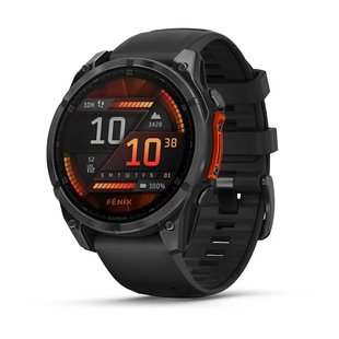 Смарт-годинник Garmin Fenix 8 – 47 мм, AMOLED, сланцево-сірий з чорним силіконовим ремінцем 010-02904-00 фото