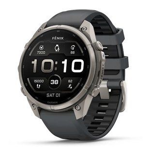 Смарт-часы Garmin Fenix 9 Pro (47 мм) с титановым корпусом и графитово-черным силиконовым ремешком