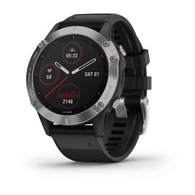 Смарт-годинник Garmin Fenix 6S сріблястий з чорним ремінцем 010-02159-01 фото