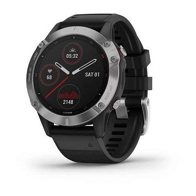 Смарт-часы Garmin Fenix 6S серебристые с черным ремешком 010-02159-01 фото
