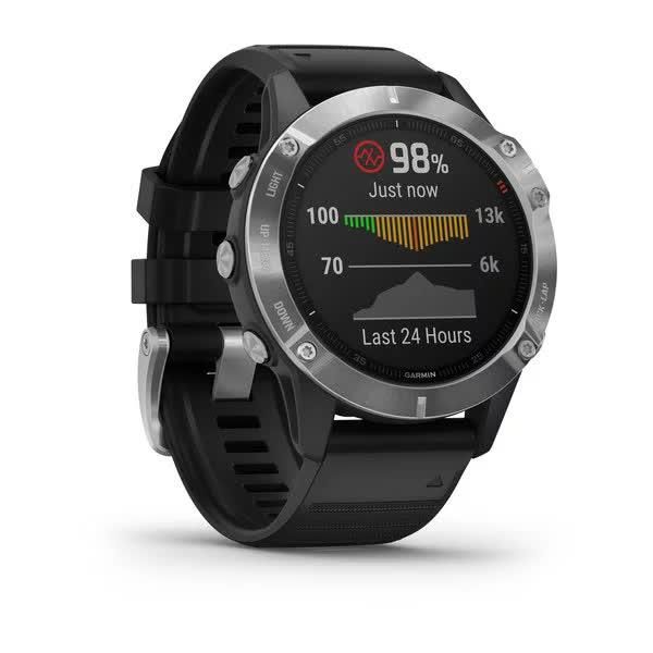 Смарт-годинник Garmin Fenix 6S сріблястий з чорним ремінцем 010-02159-01 фото