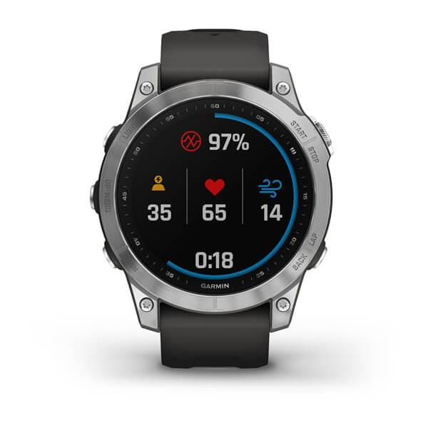 Смарт-годинник Garmin Fenix 7 сріблястий з ремінцем сірий графіт 010-02540-01 фото