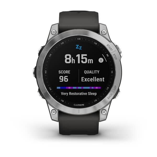 Смарт-часы Garmin Fenix 7 серебристые с ремешком серый графит 010-02540-01 фото