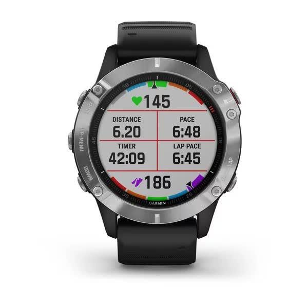 Смарт-годинник Garmin Fenix 6S сріблястий з чорним ремінцем 010-02159-01 фото