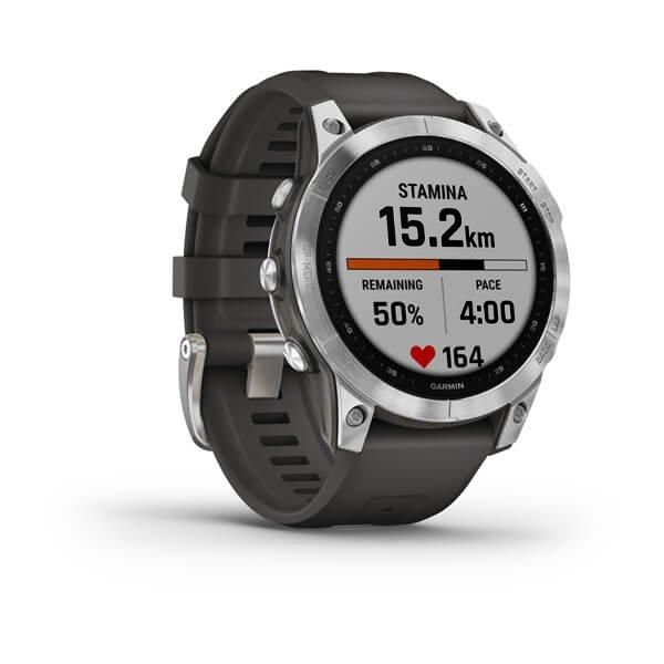 Смарт-годинник Garmin Fenix 7 сріблястий з ремінцем сірий графіт 010-02540-01 фото