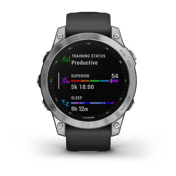 Смарт-часы Garmin Fenix 7 серебристые с ремешком серый графит 010-02540-01 фото