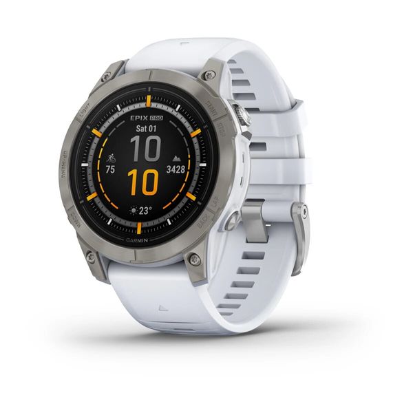 Смарт-часы Garmin Epix Pro (Gen 2) - Sapphire Edition 47 mm - титан с ремешком цвета молочного кварца 010-02803-21 фото