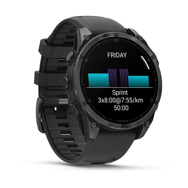 Смарт-годинник Garmin Fenix 8 – 47 мм, AMOLED, сланцево-сірий з чорним силіконовим ремінцем 010-02904-00 фото