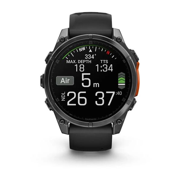 Смарт-часы Garmin Fenix 8 – 47 мм, AMOLED, сланцево-серые с черным силиконовым ремешком 010-02904-00 фото