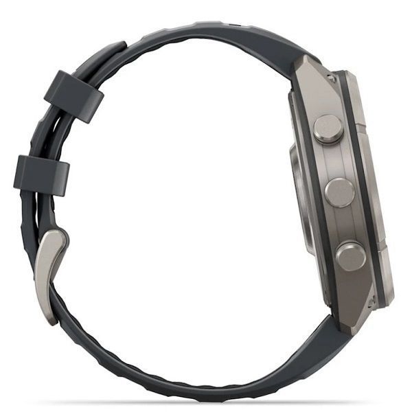 Смарт-годинник Garmin Fenix 9 Pro (47 мм) з титановим корпусом і графітово-чорним силіконовим ремінцем