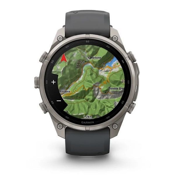 Смарт-годинник Garmin Fenix 9 Pro (47 мм) з титановим корпусом і графітово-чорним силіконовим ремінцем