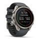 Смарт-годинник Garmin Fenix 9 Pro (47 мм) з титановим корпусом і графітово-чорним силіконовим ремінцем