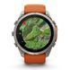 Смарт-годинник Garmin Fenix 9 Pro (51 мм) inReach з титановим корпусом і яскраво-помаранчевим силіконовим ремінцем