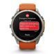 Смарт-годинник Garmin Fenix 9 Pro (51 мм) inReach з титановим корпусом і яскраво-помаранчевим силіконовим ремінцем
