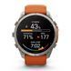 Смарт-годинник Garmin Fenix 9 Pro (51 мм) inReach з титановим корпусом і яскраво-помаранчевим силіконовим ремінцем