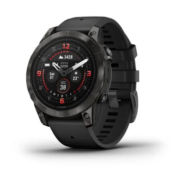 Смарт-годинник Garmin Epix Pro (Gen 2) - Sapphire Edition 47 mm - темно-сірий титан DLC Carbon з чорним ремінцем 010-02803-11 фото