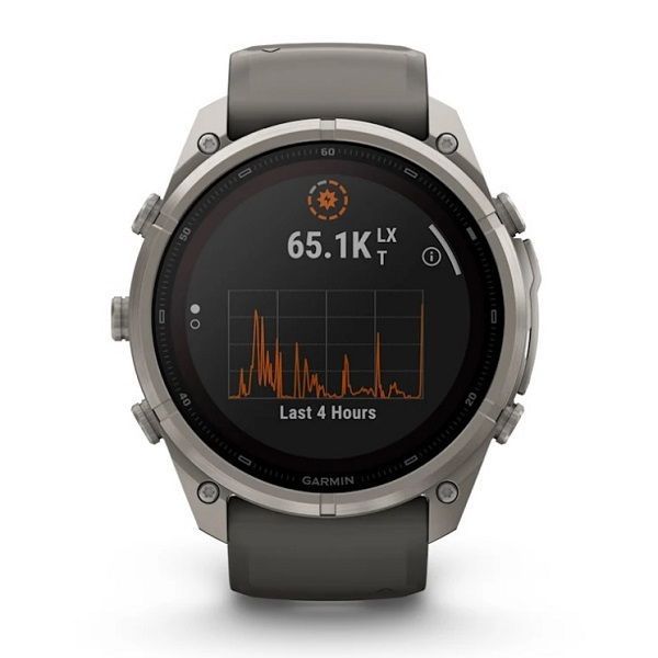 Смарт-годинник Garmin Fenix 9 Pro Solar (51 мм) inReach з титановим корпусом і силіконовим ремінцем кольору галька / сріблясто-сірий