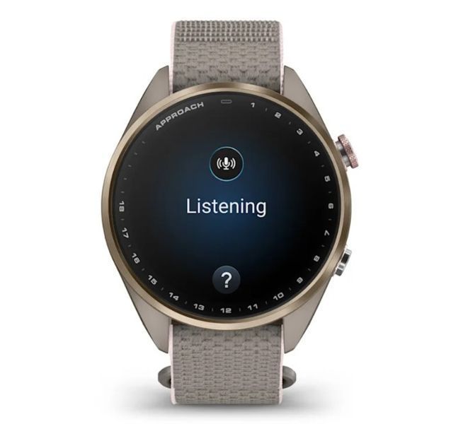 Смарт-часы Garmin Approach S72 (43 мм) с титановым безелем Soft Gold/Blush Pink и тканевым ремешком ComfortFit French Grey/Blush Pink