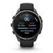 Смарт-годинник Garmin Fenix 9 Pro (47 мм) з титановим корпусом Carbon Gray DLC і чорно-сірим силіконовим ремінцем