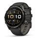 Смарт-годинник Garmin Fenix 9 Pro (47 мм) з титановим корпусом Carbon Gray DLC і чорно-сірим силіконовим ремінцем