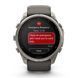 Смарт-годинник Garmin Fenix 9 Pro Solar (51 мм) inReach з титановим корпусом і силіконовим ремінцем кольору галька / сріблясто-сірий