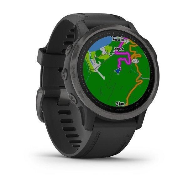 Смарт-годинник Garmin Fenix 6S Sapphire сірий з DLC-покриттям і з чорним ремінцем 010-02159-25 фото