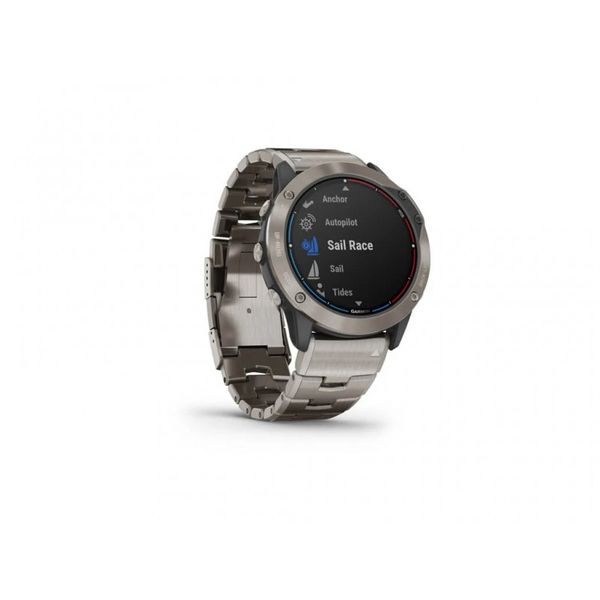 Смарт-годинник Garmin Quatix 6x Solar Grey з титановим браслетом 010-02157-31 фото