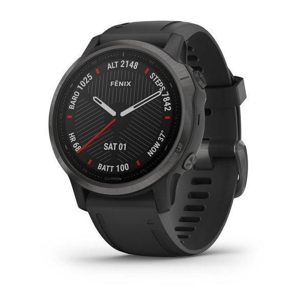 Смарт-годинник Garmin Fenix 6S Sapphire сірий з DLC-покриттям і з чорним ремінцем 010-02159-25 фото