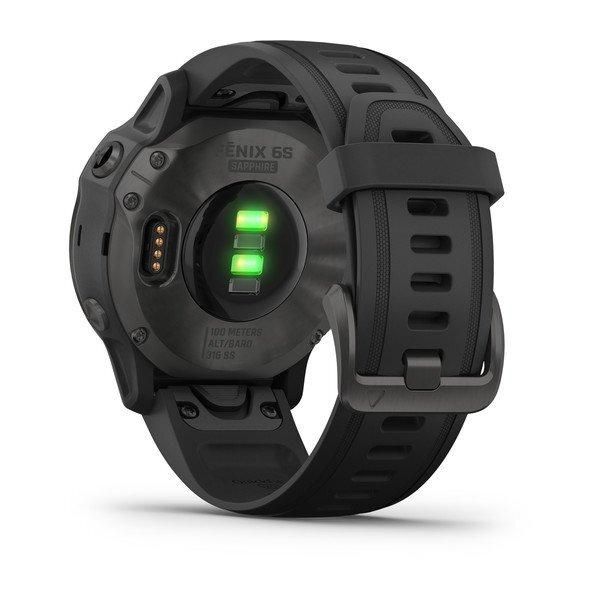 Смарт-годинник Garmin Fenix 6S Sapphire сірий з DLC-покриттям і з чорним ремінцем 010-02159-25 фото