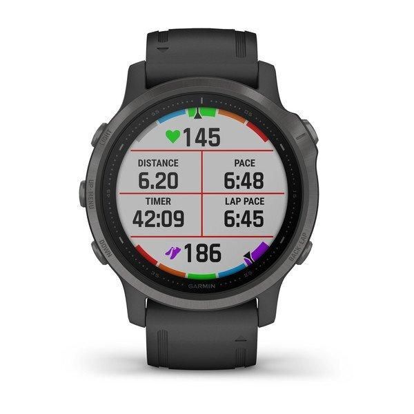 Смарт-годинник Garmin Fenix 6S Sapphire сірий з DLC-покриттям і з чорним ремінцем 010-02159-25 фото