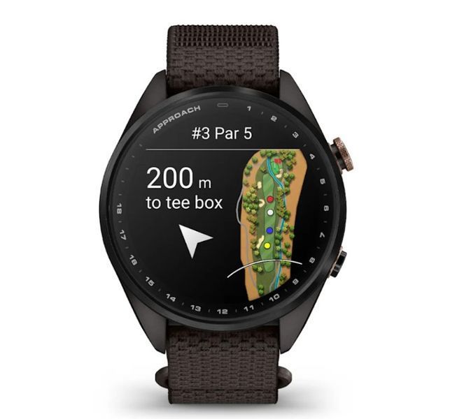 Смарт-часы Garmin Approach S72 (47 мм) с титановым безелем Carbon Gray/Red DLC и тканевым ремешком ComfortFit Black