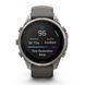 Смарт-годинник Garmin Fenix 9 Pro Solar (47 мм) з титановим корпусом і силіконовим ремінцем кольору галька / сріблясто-сірий