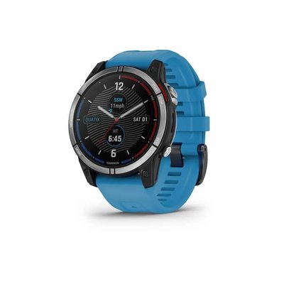Смарт-часы Garmin Quatix 7 с голубым силиконовым ремешком 010-02540-61 фото