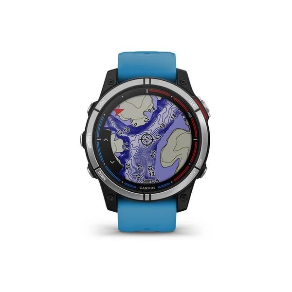 Смарт-часы Garmin Quatix 7 с голубым силиконовым ремешком 010-02540-61 фото