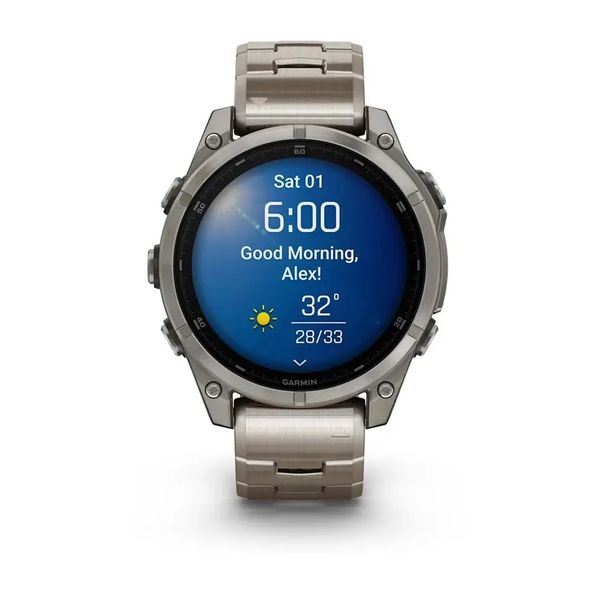 Смарт-годинник Garmin Fenix 8 – 47 мм, AMOLED Sapphire, титановий з титановим браслетом 010-02904-40 фото