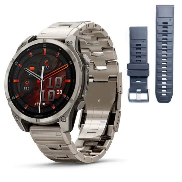 Смарт-часы Garmin Fenix 8 – 47 мм, AMOLED Sapphire, титановые с титановым браслетом 010-02904-40 фото