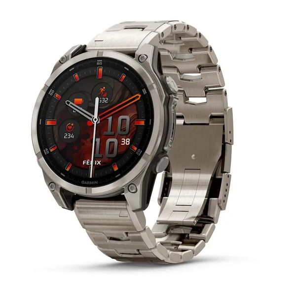 Смарт-годинник Garmin Fenix 8 – 47 мм, AMOLED Sapphire, титановий з титановим браслетом 010-02904-40 фото