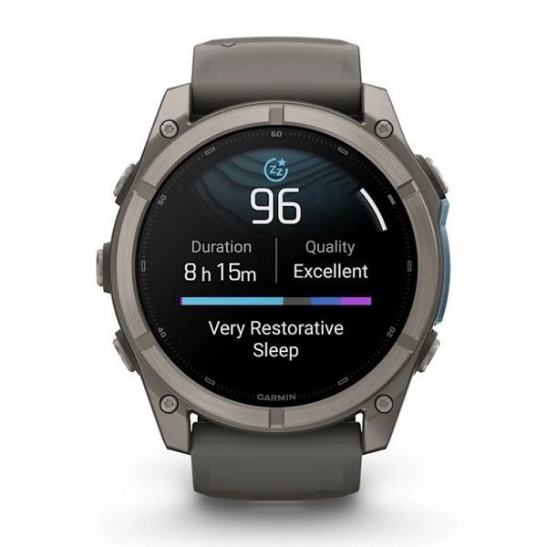 Смарт-годинник Garmin Fenix 9 (51 мм) з титановим корпусом і силіконовим ремінцем кольору гальки