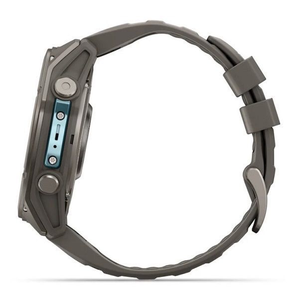 Смарт-годинник Garmin Fenix 9 (51 мм) з титановим корпусом і силіконовим ремінцем кольору гальки