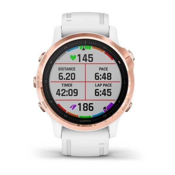 Смарт-годинник Garmin Fenix 6S Pro Rose Gold з білим ремінцем 010-02159-11 фото