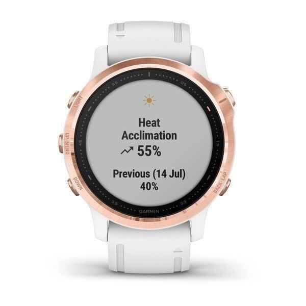 Смарт-годинник Garmin Fenix 6S Pro Rose Gold з білим ремінцем 010-02159-11 фото