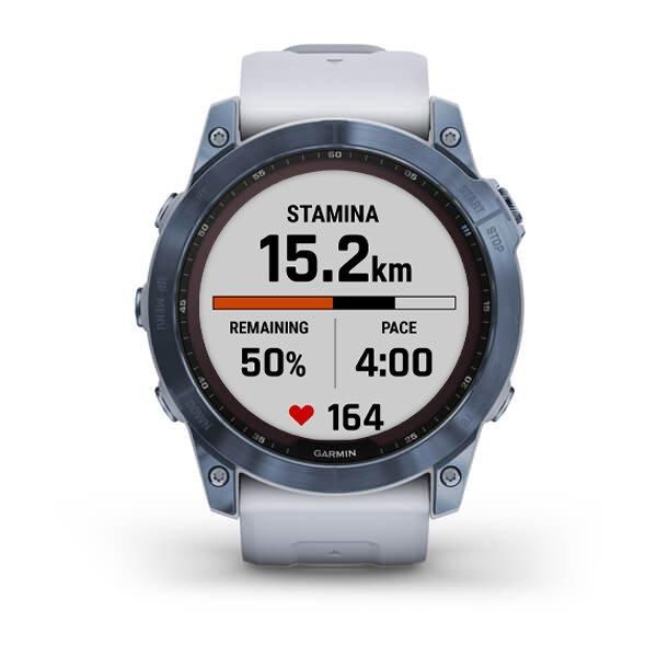 Смарт-часы Garmin Fenix 7X Sapphire Solar титановые DLC цвета синий минерал с белым ремешком 010-02541-15 фото