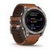 Смарт-годинник Garmin Fenix 7X Sapphire Solar титановий з каштановим шкіряним ремінцем 010-02541-19 фото 3