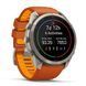 Смарт-годинник Garmin Fenix 9 Pro (51 мм) з титановим корпусом і яскраво-помаранчевим силіконовим ремінцем